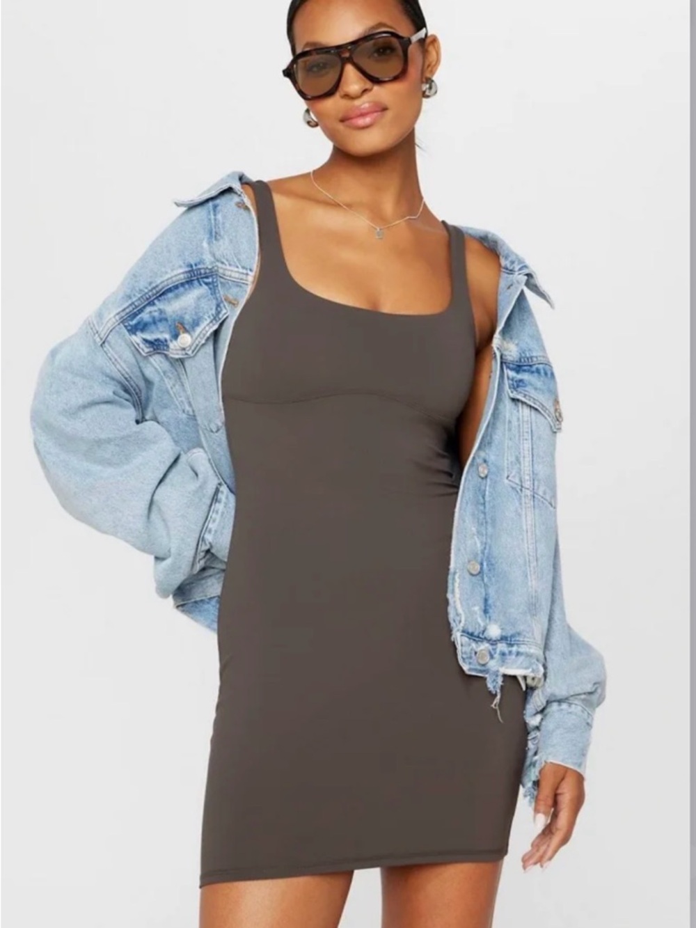 Fabletics Olive Green Bodycon Mini Dress